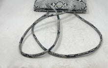 Load image into Gallery viewer, Nine West Womens Gray Black Snakeskin Print Faux Leather Shoulder Handbag
