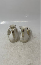 Load image into Gallery viewer, Michael Kors Girls White And Gold Sparkle Open Toe Ankle Strap Sandals Size 5

