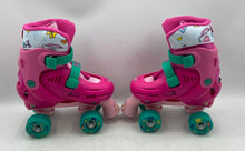 Load image into Gallery viewer, Disney Kids Pink Turquoise Minnie Mouse Four Wheeled Roller Skates Size J10-J13
