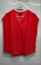 Load image into Gallery viewer, Banana Republic Womens Orange Cap Sleeve V-Neck Blouse Top Size Small
