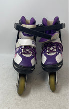 Load image into Gallery viewer, Mongoose Kids White Purple Adjustable Inline Skates Size 1-4
