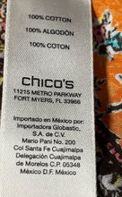 Load image into Gallery viewer, Chico's Womens Multicolor Printed Long Sleeve Collared Button-Up Shirt Size 1

