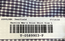Load image into Gallery viewer, Nautica Mens Purple White Gingham Cotton Sanded Poplin Button-Up Shirt Size L

