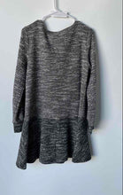 Load image into Gallery viewer, Loft Womens Dark Gray Printed Tweed Textured Balloon Sleeve Sweater Dress Size M
