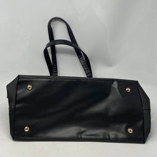 Load image into Gallery viewer, Versace Fragrances Womens Black Bottom Studs Double Strap Medium Tote Purse
