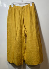 Load image into Gallery viewer, Zara Womens Yellow Pockets Pleated Front Wide-Leg Side Zip Trousers Pants Sz S
