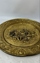 Load image into Gallery viewer, Home Decorative Embossed Brass Round Collector Plate From The Mid-20th Century
