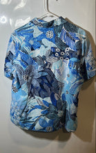Load image into Gallery viewer, Gloria Vanderbilt Womens Blue White Floral Casual Button-Up Shirt Size Large
