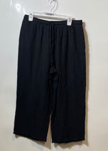 Load image into Gallery viewer, Nine West Womens Black Cotton Elastic Waist Drawstring Cropped Pants Size L
