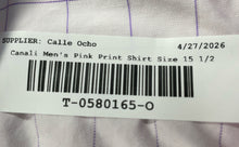 Load image into Gallery viewer, Canali Mens Pink Plaid Print Long Sleeve Collared Dress Shirt Size 15 3/4 40
