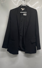 Load image into Gallery viewer, H&amp;M Womens Black Long Sleeve Peak Lapel Open Front Blazer Jacket Size 10
