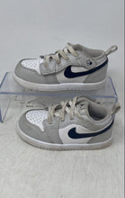Load image into Gallery viewer, Nike Kids Air Jordan 1 Low Alt Gray Blue White Hook &amp; Loop Sneaker Shoes Size 8C
