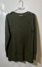 Load image into Gallery viewer, Loft Womens Green Knit Long Sleeve Shoulder Button Pullover Sweater Size XS
