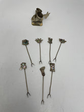 Load image into Gallery viewer, Vintage Alpaca Cocktail Forks-Thimble Holder (8 Pcs)
