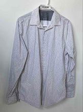 Load image into Gallery viewer, Calvin Klein Mens Blue Printed Long Sleeve Collared Button-Up Shirt Size M
