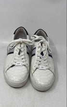 Load image into Gallery viewer, Michael Kors Womens Irving White Blue Snake-Embossed Sneaker Shoes Size 8M
