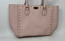 Load image into Gallery viewer, Michael Kors Womens Sandrine Pink Leather Double Handle Zip Top Studded Tote Bag
