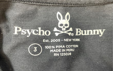 Load image into Gallery viewer, Psycho Bunny Mens Black Cotton Short Sleeve Regular Fit Graphic T-Shirt Size 3
