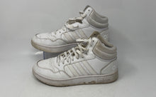 Load image into Gallery viewer, Adidas Womens Hoops 3.0 Mid GW5457 White Mid Top Lace-Up Sneaker Shoes Size 9
