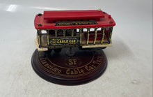 Load image into Gallery viewer, Powell &amp; Hyde Sts. San Francisco Cable Car Wooden Music Box &amp; Turntable Display
