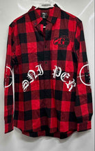 Load image into Gallery viewer, Sniper Gang Mens Red Black Plaid Collared Button-Up Shirt Size Medium
