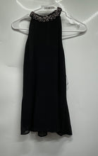 Load image into Gallery viewer, Zara Womens Black Sleeveless Beaded Halter Neck Pleated Mini Dress Size XS
