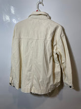 Load image into Gallery viewer, Zara Womens Beige Corduroy Long Sleeve Spread Collar Raw Hem Jacket Size M
