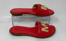 Load image into Gallery viewer, Michael Kors Womens Deanna Red Leather Slip-On Slide Sandals Size 6 M
