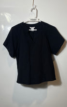 Load image into Gallery viewer, Calvin Klein Womens Black Short Sleeve Notch Neck Regular Fit T-Shirt Size M
