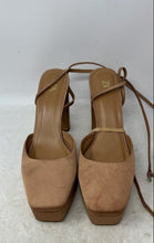 Load image into Gallery viewer, Zara Womens Brown Satin Ankle Strap Buckle Block Platform Heels Size 40
