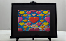 Load image into Gallery viewer, Colorful Puffy Hearts Galore In Multicolor Shades Framed Print Signed By Seeman
