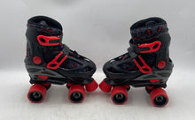 Load image into Gallery viewer, Roller Derby Boys Black And Red Adjustable Four Wheeled Roller Skates Size J12-2
