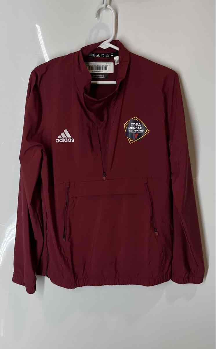 Adidas Mens Red Copa Mundial De La FIFA 2022 1/2 Zip Pullover Jacket Size Medium