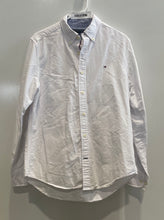 Load image into Gallery viewer, Tommy Hilfiger Mens White Long Sleeve Collared Custom Fit Button-Up Shirt Size S
