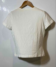 Load image into Gallery viewer, Authentic Escada Womens White Short Sleeve Cropped Blouse Top Size Medium

