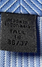 Load image into Gallery viewer, Calvin Klein Mens Light Blue Striped Slim Fit Non-Iron Dress Shirt Size 16 Tall
