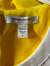 Load image into Gallery viewer, Banana Republic Womens Yellow And White Sleeveless Stretch Shift Dress Size 8
