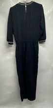 Load image into Gallery viewer, Zara Womens Black White 3/4 Sleeve V-Neck Pockets One-Piece Jumpsuit Size XS
