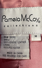Load image into Gallery viewer, Pamela Mccoy Collections Womens Pink Leather Front Full-Zip Jacket Size Medium
