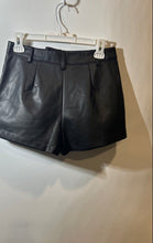 Load image into Gallery viewer, Forever 21 Womens Black Leather Look Slash Pockets Mini Skort Size Small
