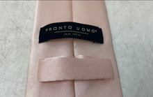 Load image into Gallery viewer, Pronto Uomo Mens Pink Satin Formal Keeper Loop Adjustable Pointed Tie
