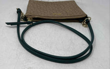 Load image into Gallery viewer, Calvin Klein Womens Beige Green Monogram Print Inner Pockets Crossbody Handbag
