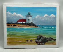 Load image into Gallery viewer, House Of Usher Lighthouse On The Beach Signed Canvas Wall Art Painting
