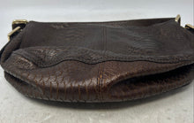Load image into Gallery viewer, Antonio Melani Womens Brown Faux Leather Snakeskin Shoulder Strap Hobo Bag

