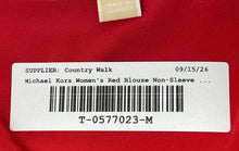 Load image into Gallery viewer, Michael Kors Womens Red Sleeveless Cowl Neck Blouse Top Size Small
