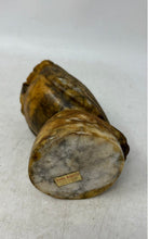 Load image into Gallery viewer, Vintage Genuine Alabaster Hand Carved Owl Figurine With Yellow Glass Eyes

