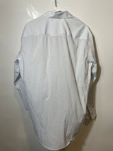Load image into Gallery viewer, Calvin Klein Mens White &amp; Blue Long Sleeve Regular Fit Dress Shirt Size Medium

