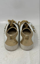 Load image into Gallery viewer, Michael Kors Womens Lola White And Gold Floral Leather Sneakers Shoes Size 9.5M
