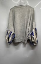 Load image into Gallery viewer, Zara Womens Gray Balloon Sleeve Crew Neck Pullover Sweatshirt Size Small
