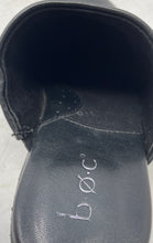 Load image into Gallery viewer, B.O.C. Womens Black Faux Leather Block Heel Slip-On Clog Shoes Size 6M
